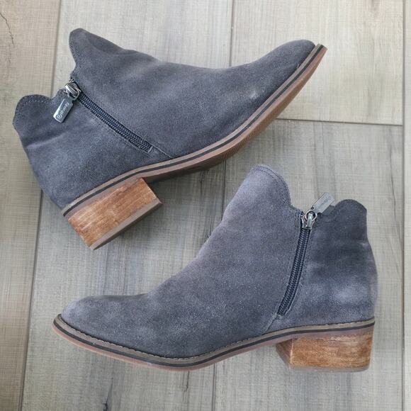 Blondo Gray Suede Round Toe Ankle Boots Shoes 10 M (B6241-635) - Picture 4 of 16